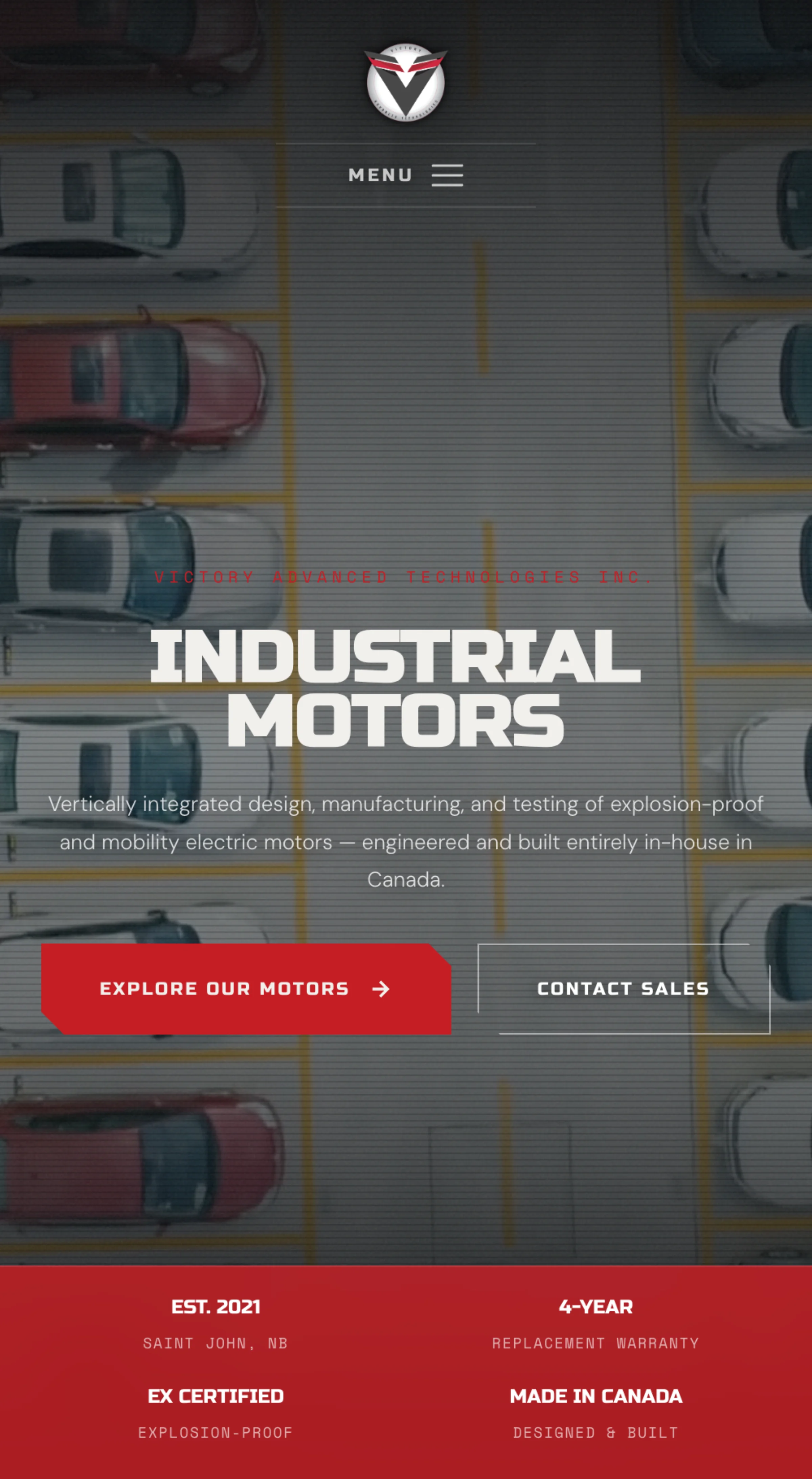 Victory Advanced Technologies — mobile homepage